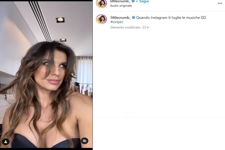 Elisabetta Canalis protesta così contro il blocco della musica su Instagram