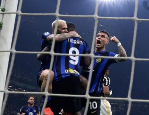 Esultanza Inter contro la Juventus