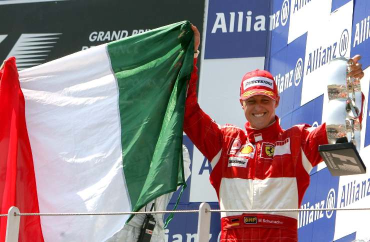 Michael Schumacher foto lacrime Benetton 