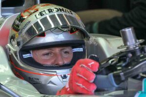 Michael Schumacher a bordo della Mercedes