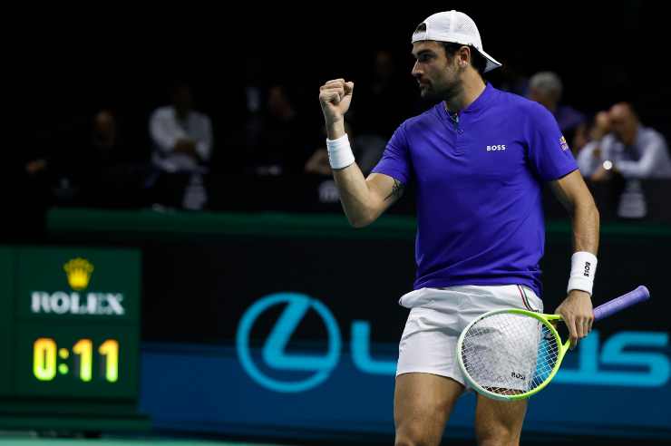 Berrettini esulta dopo un punto