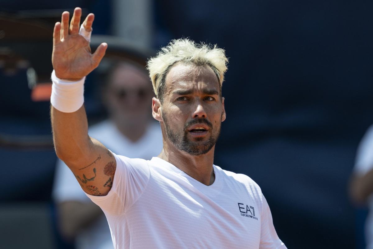 Fabio Fognini saluta il pubblico