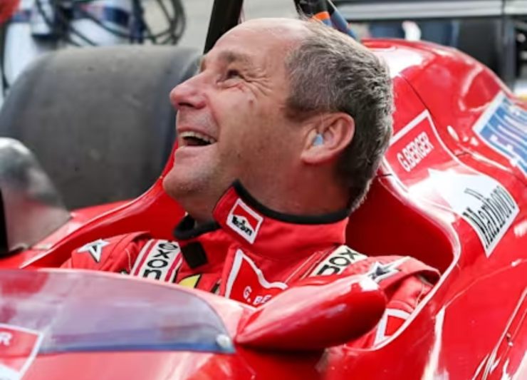 Gerhard Berger a bordo di una Ferrari (Red Bull)