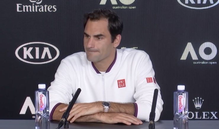 Federer in conferenza stampa