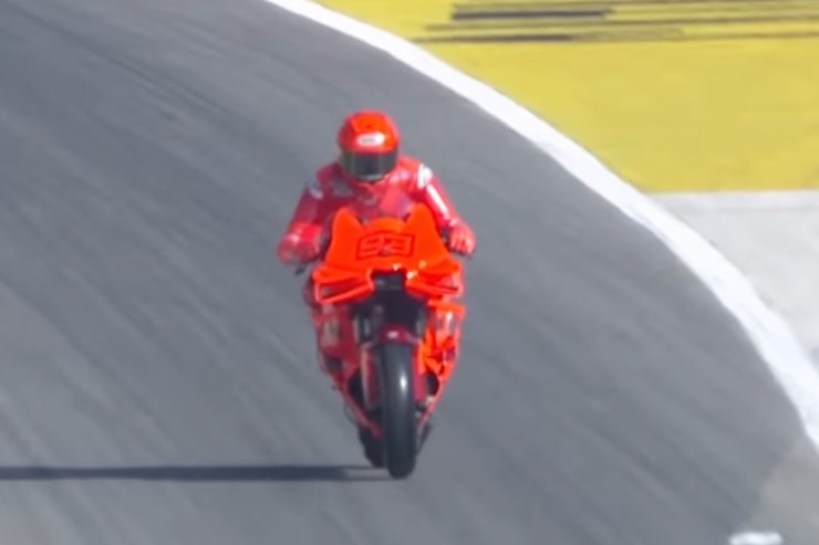 Marc Marquez primi giri sulla Ducati