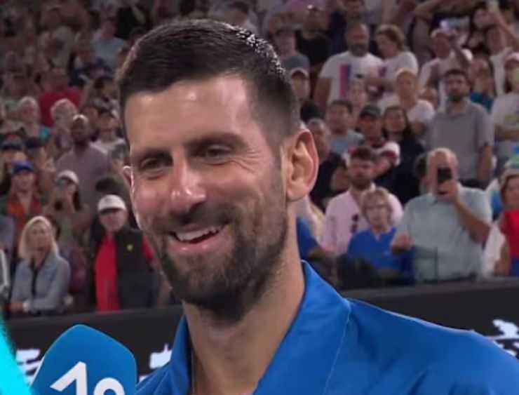 Djokovic intervistato agli Australian Open dopo il successo contro Alcaraz