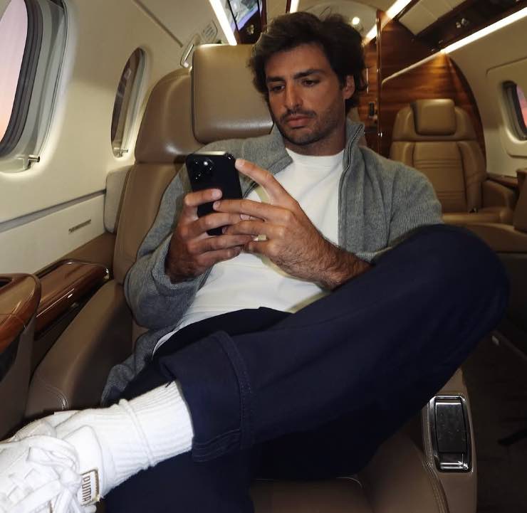 Carlos Sainz in aereo