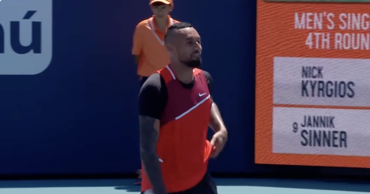 Kyrgios arrabbiato nel match contro Sinner