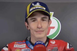 Marquez intervistato dopo un Gran premio