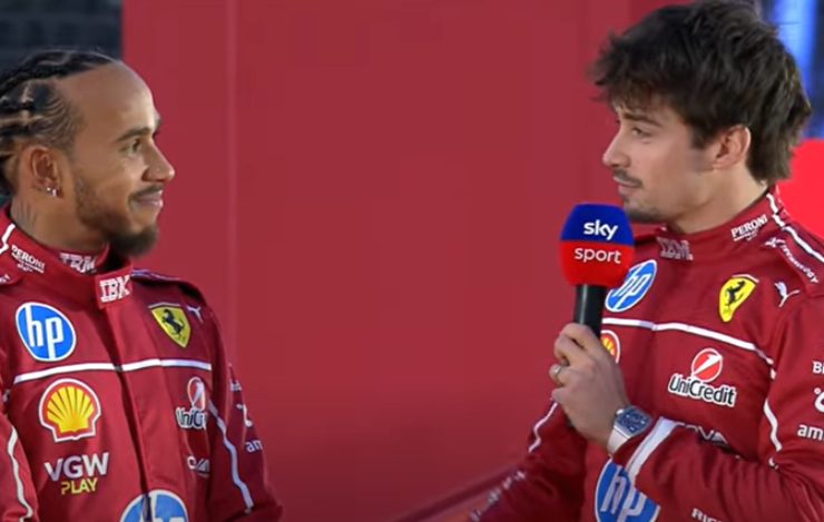 Hamilton e Leclerc all'evento Ferrari a Milano