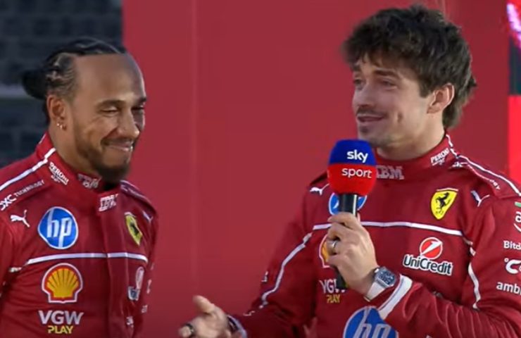 Leclerc e Hamilton all'evento Ferrari